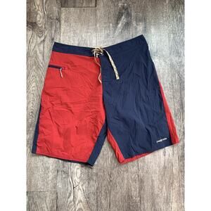 Patagonia Board Shorts Adult Size 35 Red Blue Swimming Beach Surfing Men